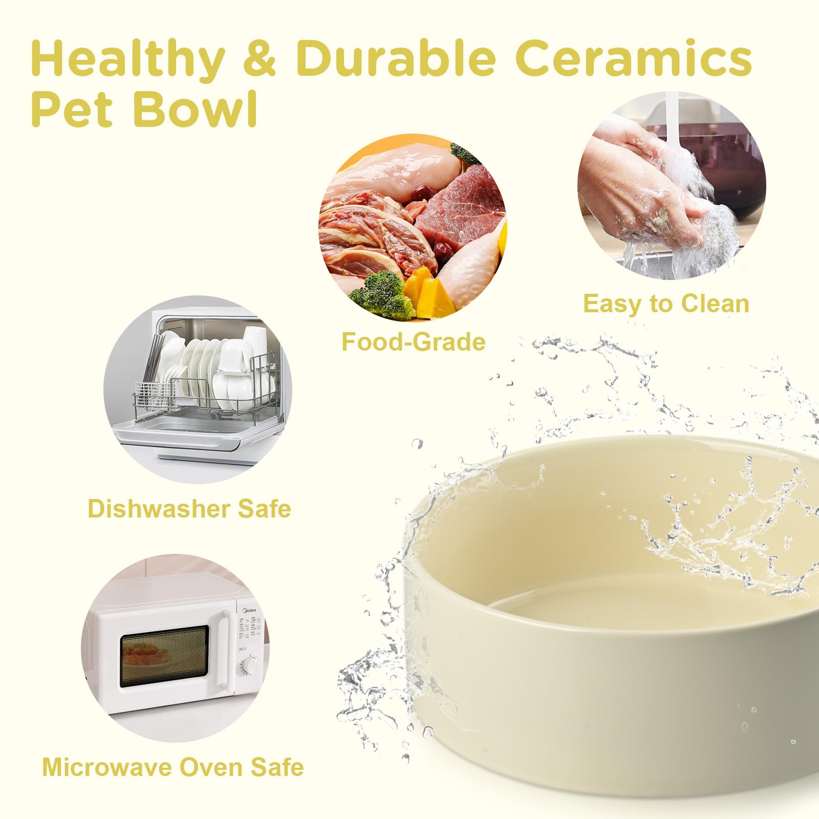 SPUNKYJUNKY 13.5 oz bowls suit varied meals and treats.