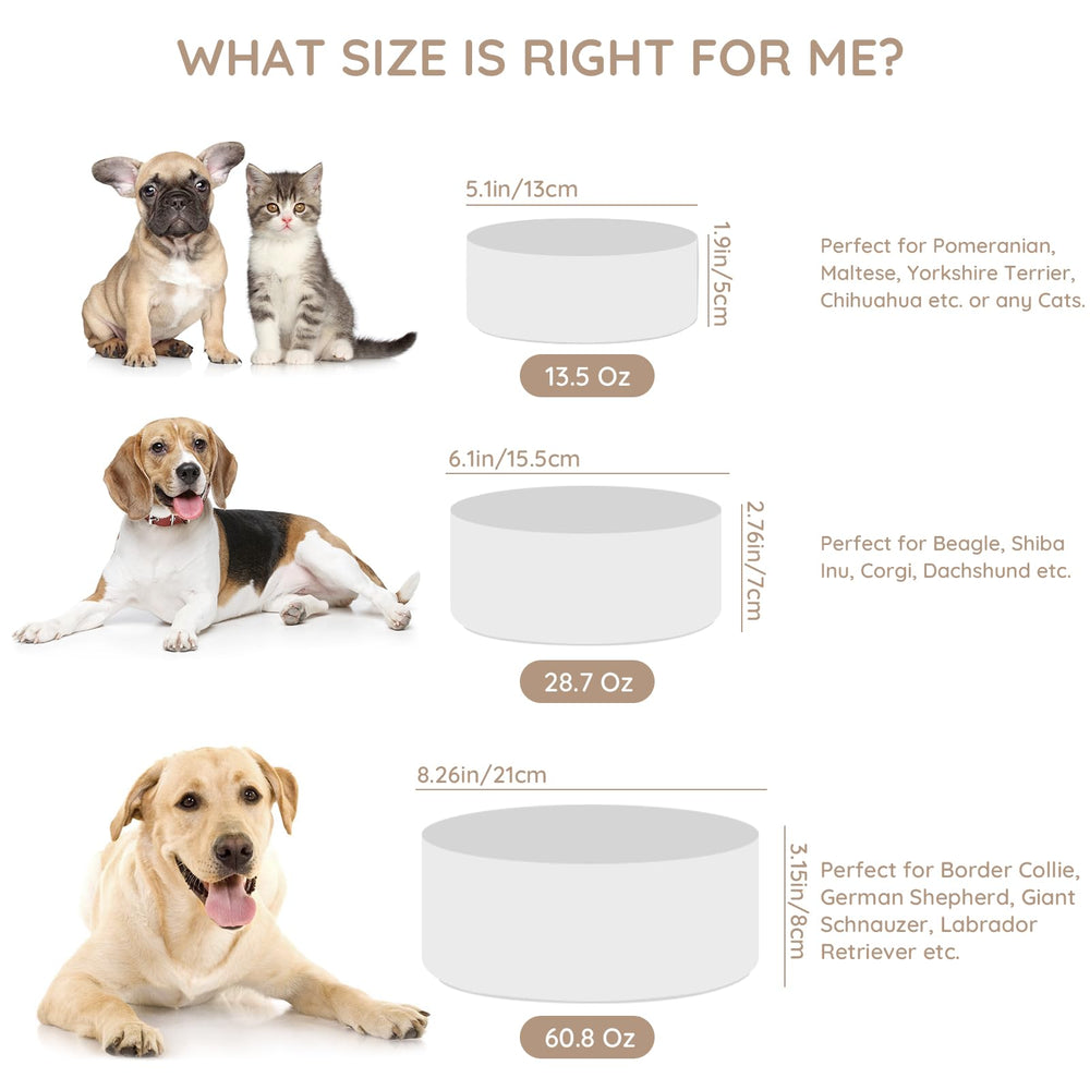 SPUNKYJUNKY 60oz ceramic dog bowl white smooth surface for easy cleaning