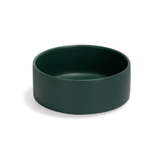 SPUNKYJUNKY ceramic dog and cat bowl in green, front view for daily feeding convenience.