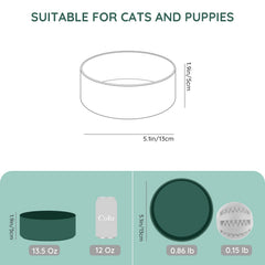 SPUNKYJUNKY ceramic bowl in green, side view highlighting anti-slip weighted base for stability.