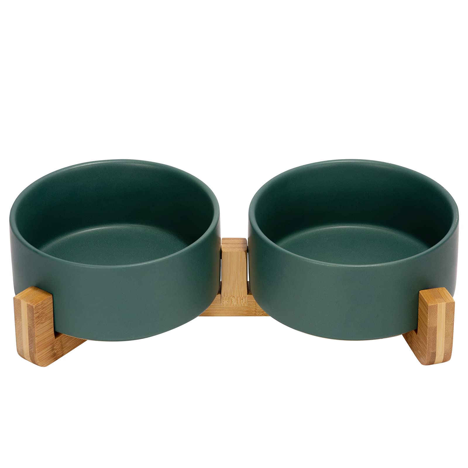 SPUNKYJUNKY ceramic dog-cat bowl front view elevates feeding posture.