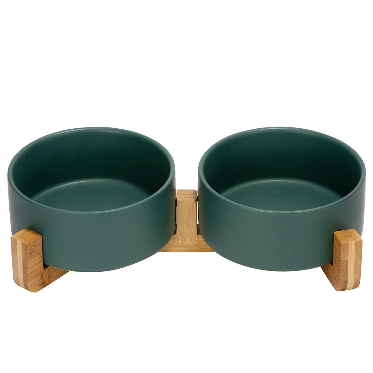 SPUNKYJUNKY ceramic dog-cat bowl front view elevates feeding posture.