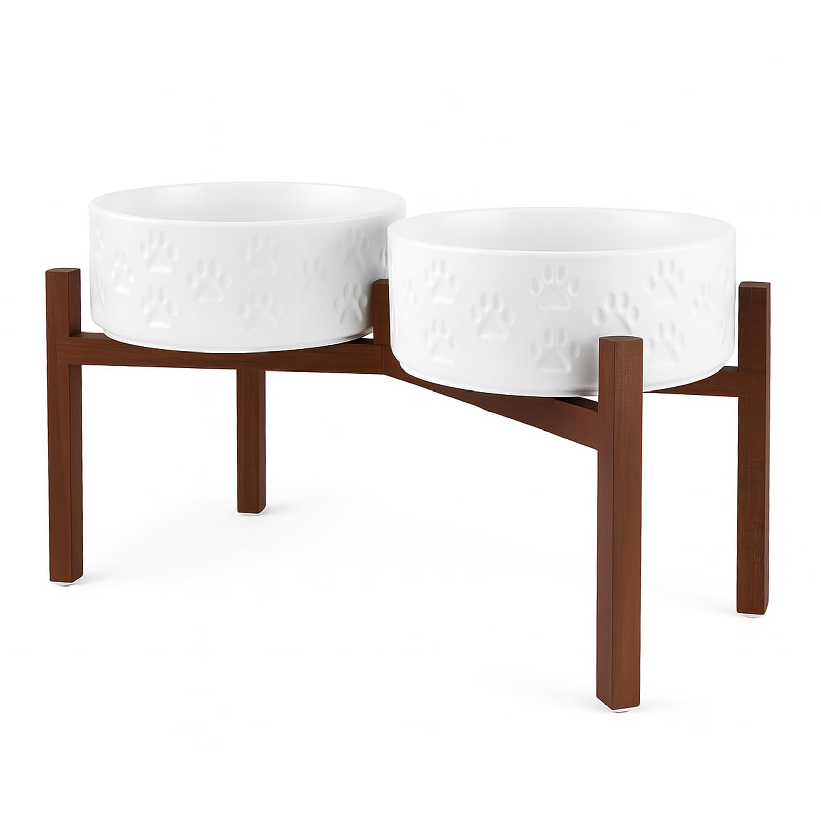 SPUNKYJUNKY ceramic elevated dog bowl close-up demonstrates hygienic non-porous surface