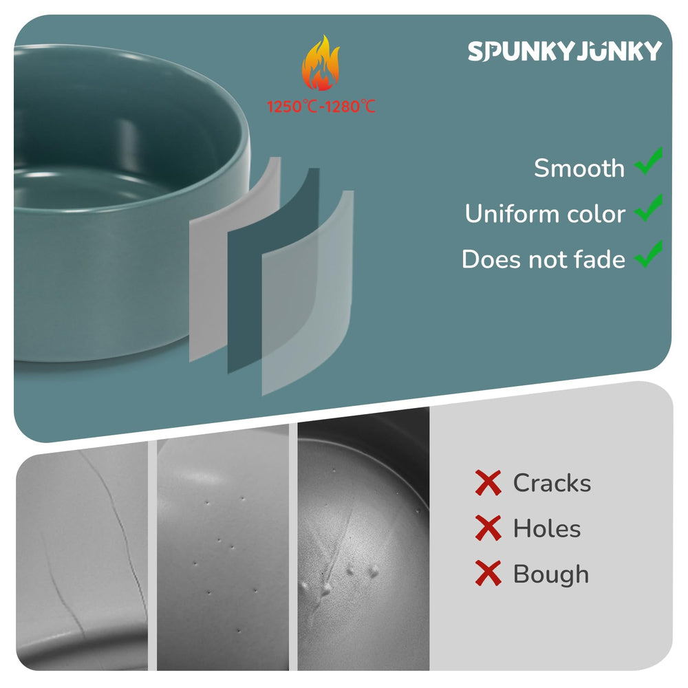 SPUNKYJUNKY dishwasher-safe ceramic bowl for quick cleanup.