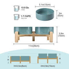 SPUNKYJUNKY bamboo stand setup with raised dog bowls