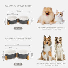 SPUNKYJUNKY double bowl design keeps food and water neatly separated, simplifying mealtime.