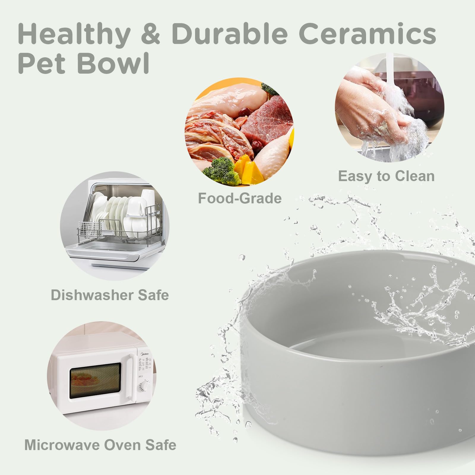 SPUNKYJUNKY ceramic bowl close-up shows lead-free, food-safe glaze