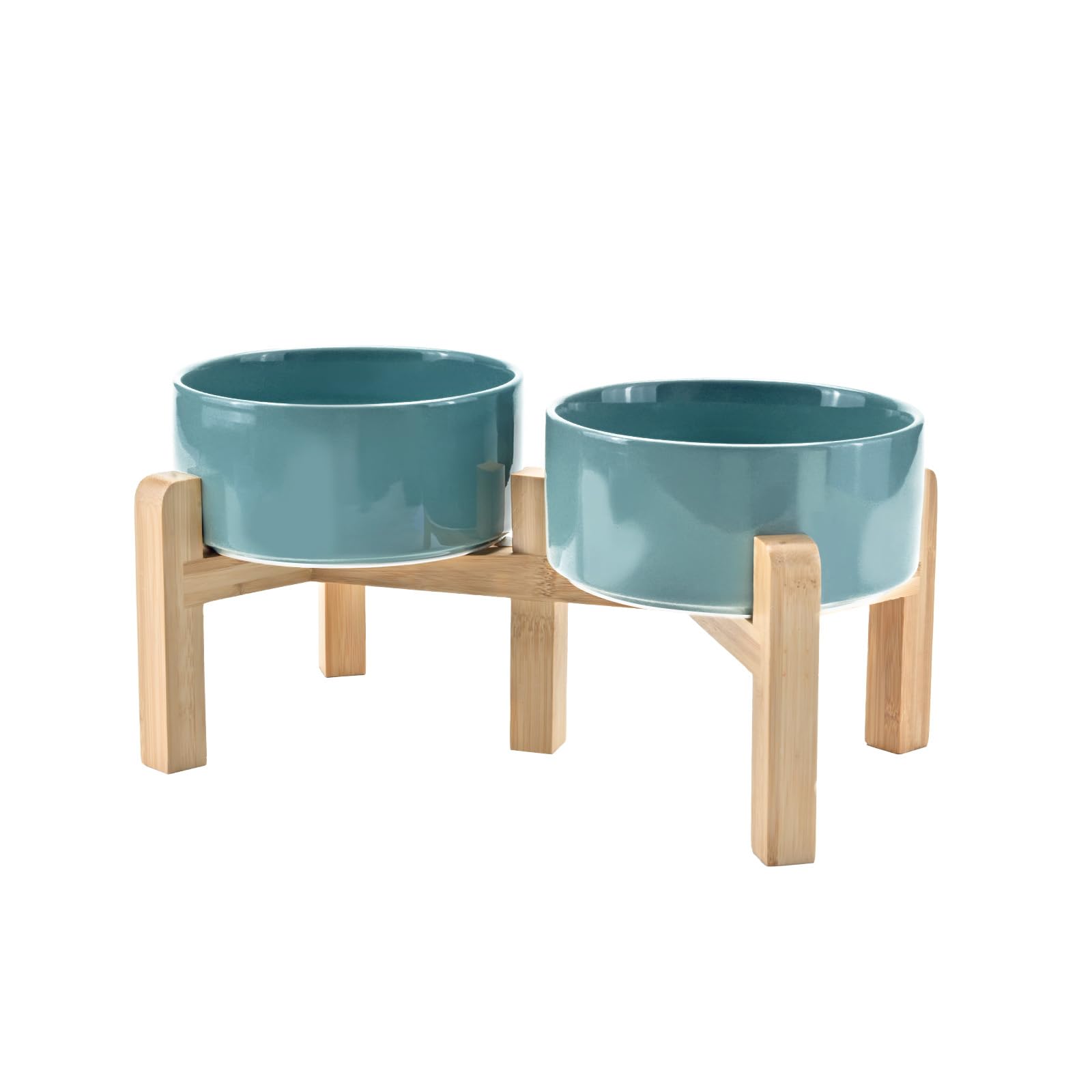 SPUNKYJUNKY elevated bowls ceramic dark green show modern design and large capacity