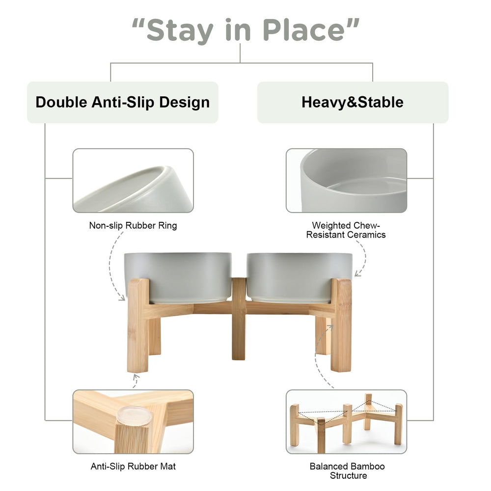 SPUNKYJUNKY two-height setting enables comfortable feeding for different pets