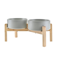 SPUNKYJUNKY elevated ceramic dog bowl with 7.3-inch opening offers easy cleaning and capacity.