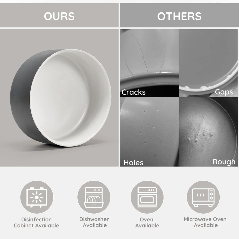 SPUNKYJUNKY lead-free ceramic material offers durable, odor-free bowls for daily use.