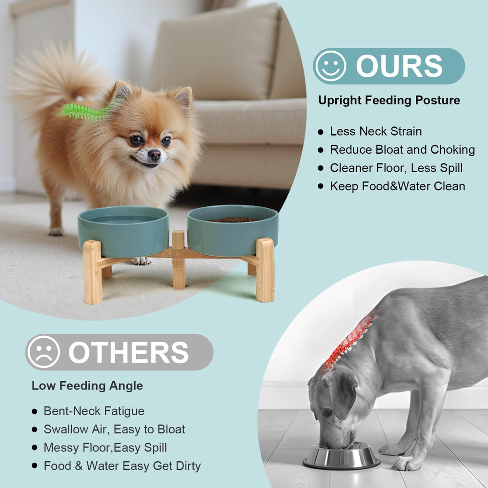 SPUNKYJUNKY slip-proof base and heavy ceramic bowls on stable feet