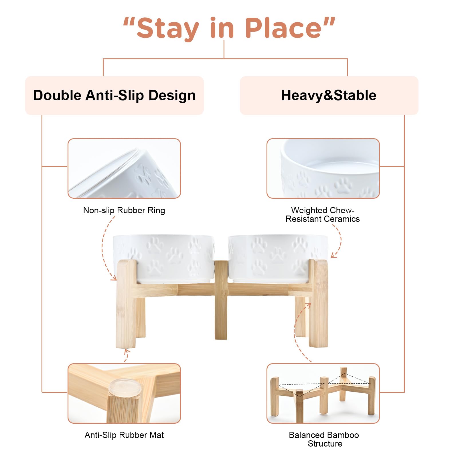 SPUNKYJUNKY stable base with non-slip pads reduces spills on floors.