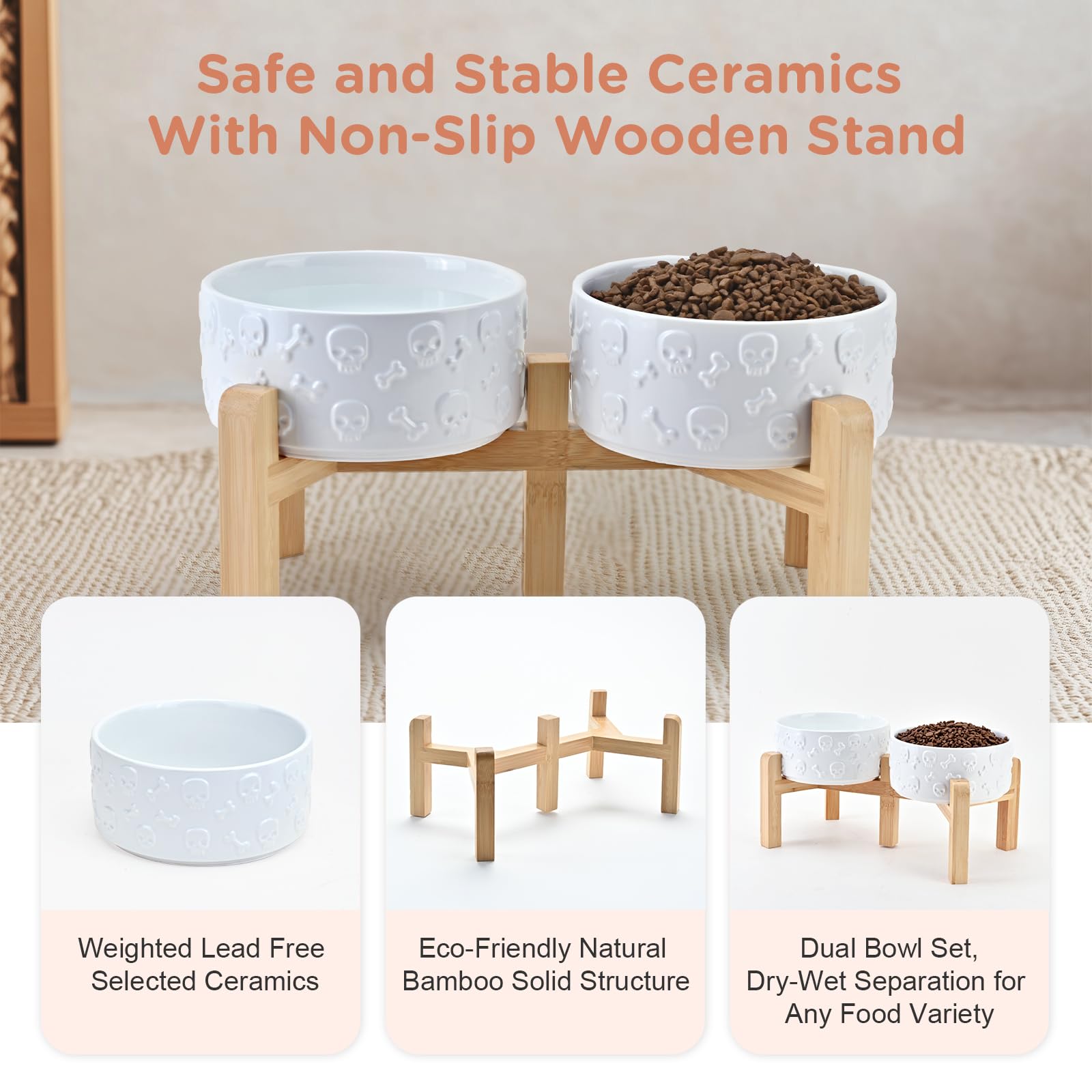 SPUNKYJUNKY variety of sizes accommodates kittens through medium dogs for flexible feeding.