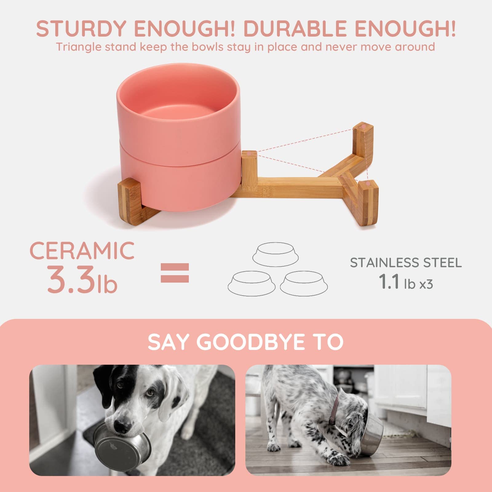 SPUNKYJUNKY wooden stand with non-slip base prevents spills