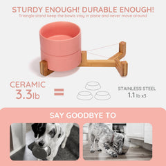 SPUNKYJUNKY wooden stand with non-slip base prevents spills