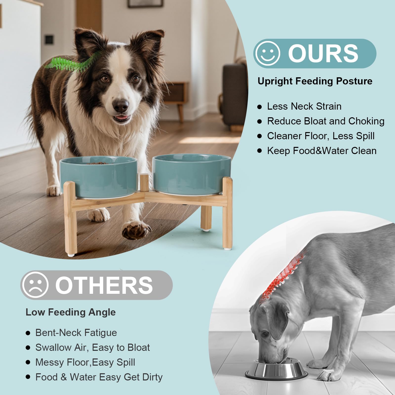 SPUNKYJUNKY elevated setup side view demonstrates ergonomic posture support during meals