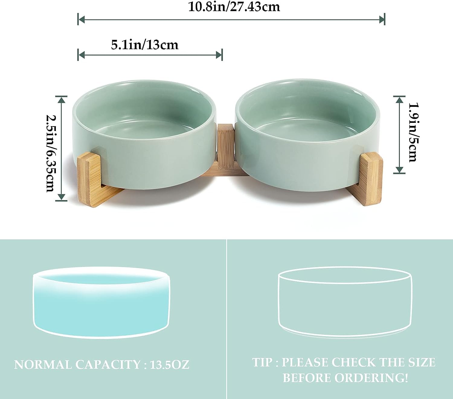 SPUNKYJUNKY light-green bowls close-up with a modern, pet-friendly design.