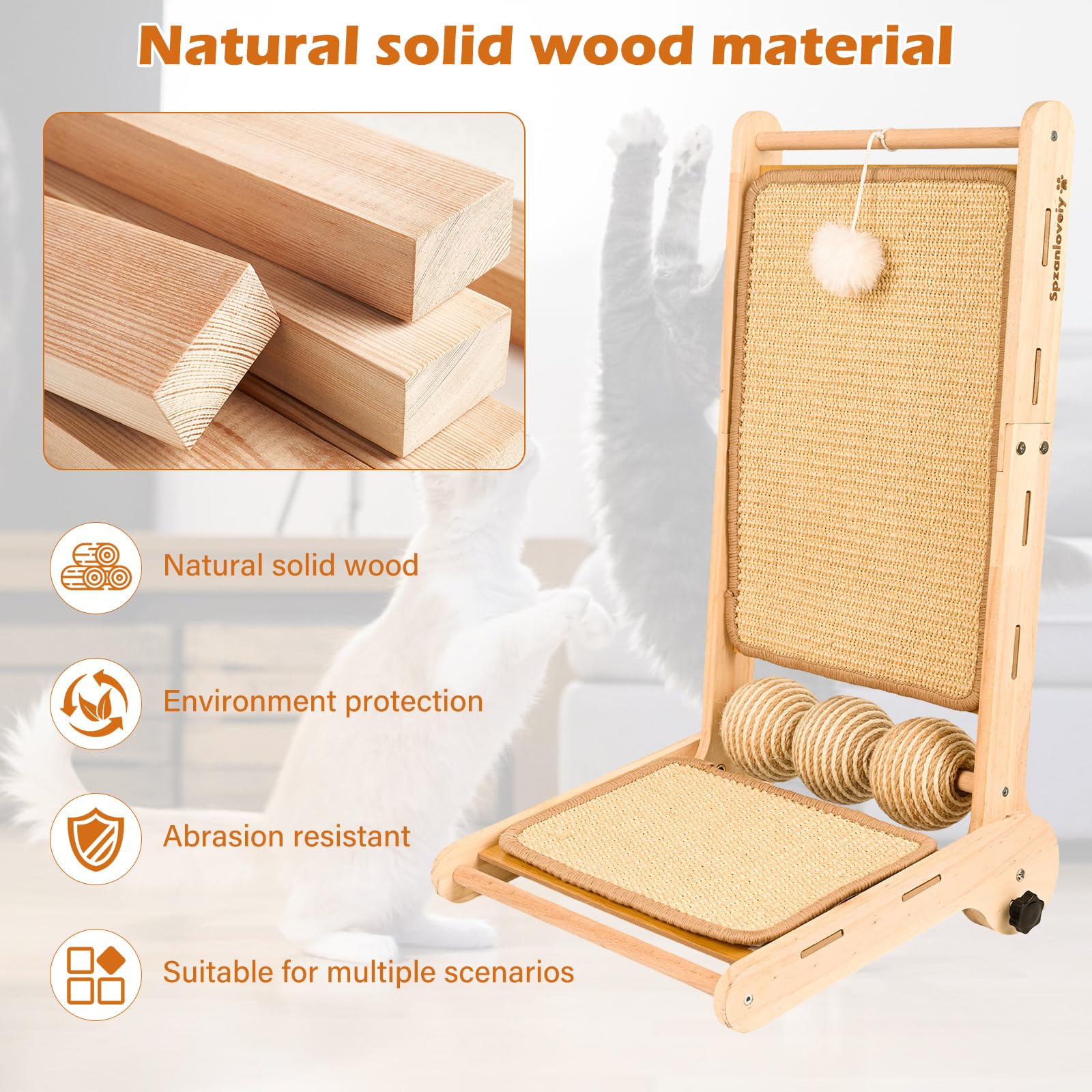 Spzanlovely cat scratcher folded storage demonstrates slim profile for easy stowaway