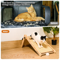 Spzanlovely cat scratcher interactive toys showcases sisal balls and pom pom for play