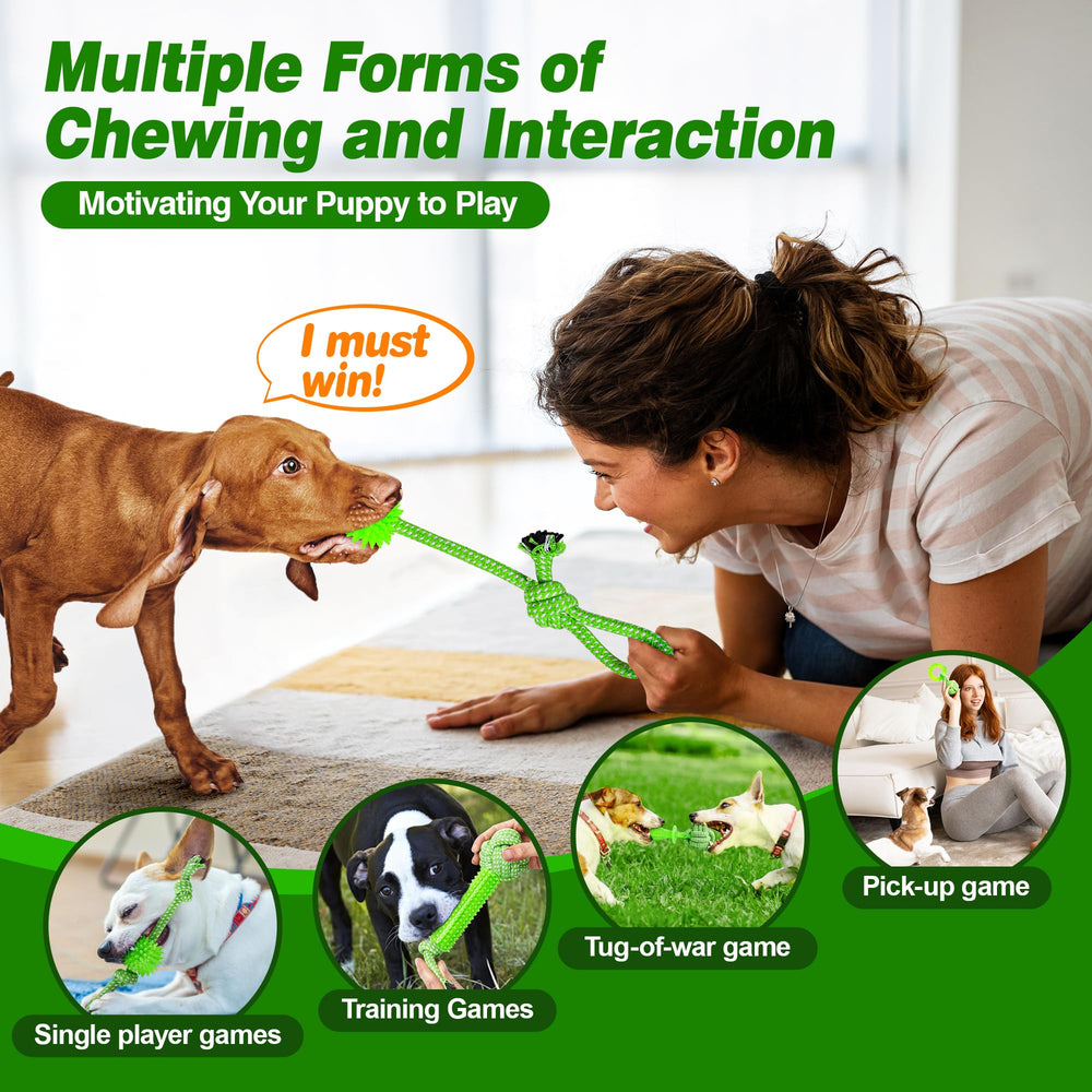 SQBG Safe durable materials toy protects soft puppy gums during chewing.