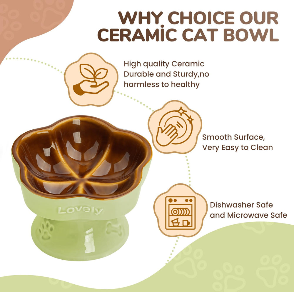 S&Q'S CERAMICS cat bowl is microwave and dishwasher safe for easy cleanup.