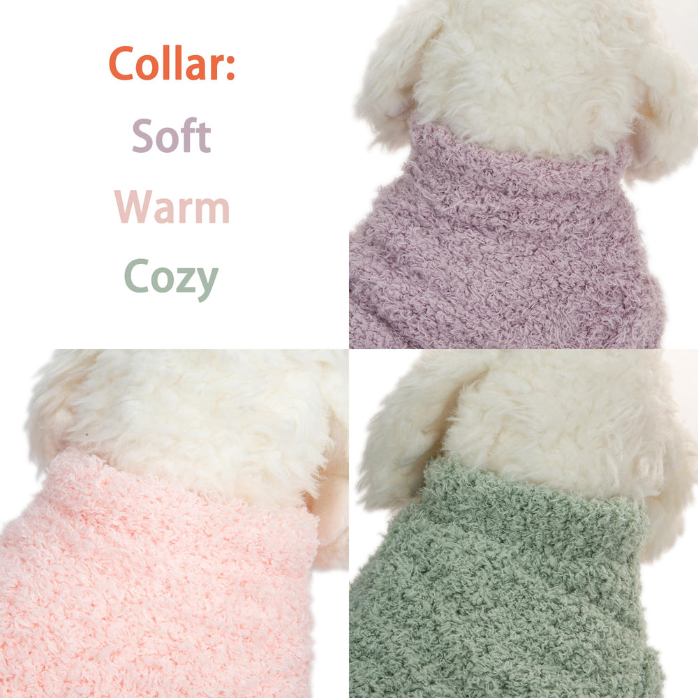 SQUARE MOON dog sweater medium-lake-green shown on dog for snug warmth.