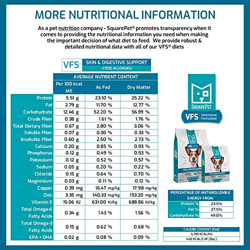 SquarePet VFS serving bowl with measured meal at 415 kcal per cup.