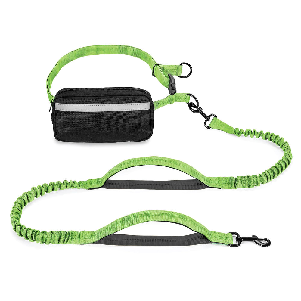 Squirrel Products hands-free leash with hip belt offers secure control during walks.