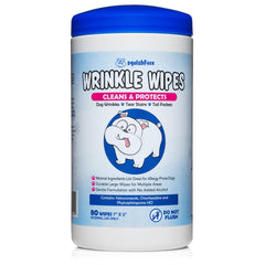 Squishface Wrinkle Wipes damp wipe closeup shows gentle cleaning texture.