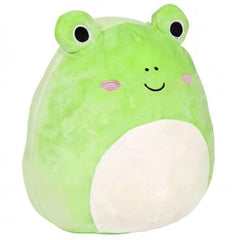 Squishmallows Wendy Frog close-up highlighting squishy texture for comforting hugs.