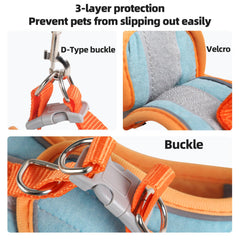 SQUSIMEI bunny harness powder blue velcro strap detail for quick fit