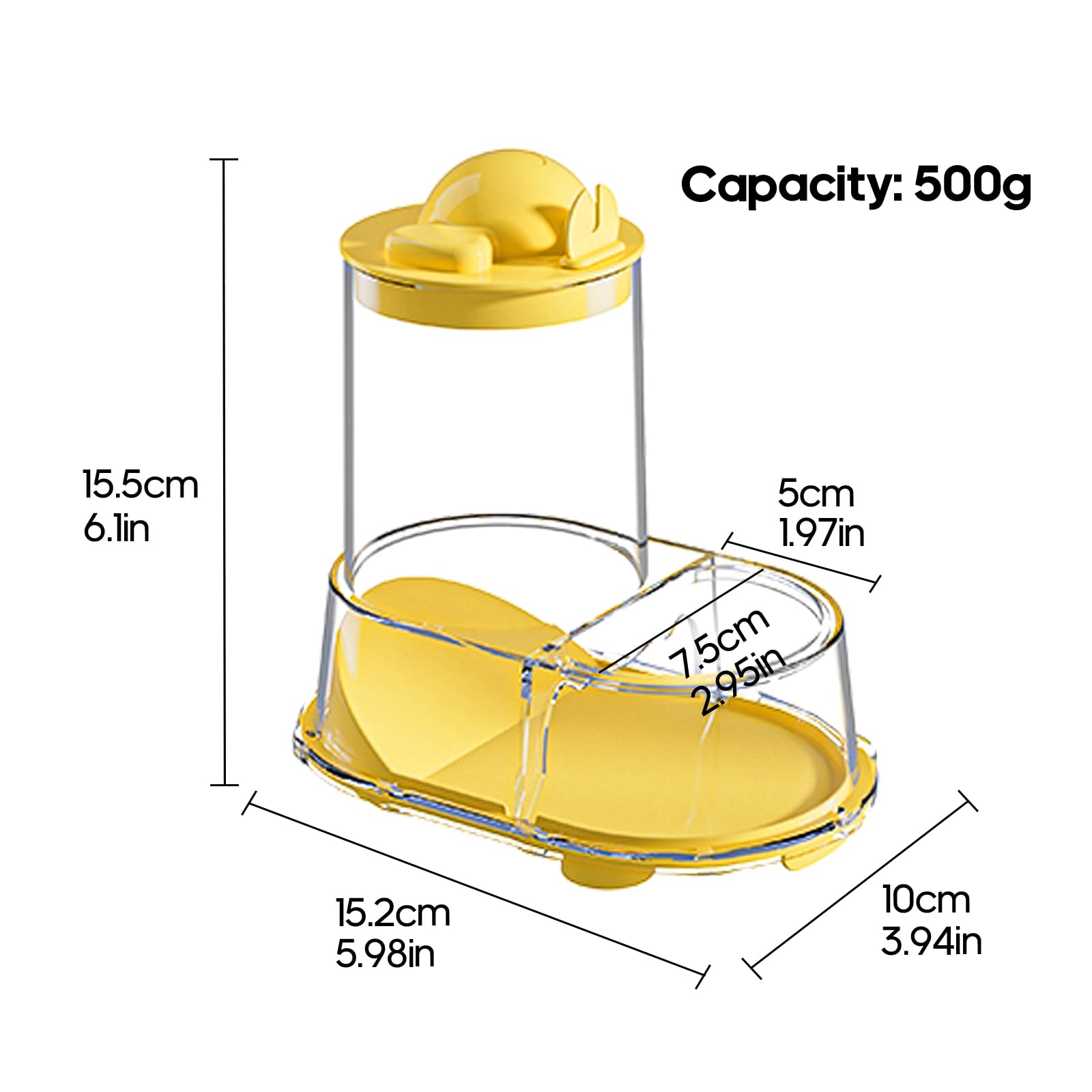 SQUSIMEI hamster feeder outlet with baffle prevents spills and keeps bedding clean.
