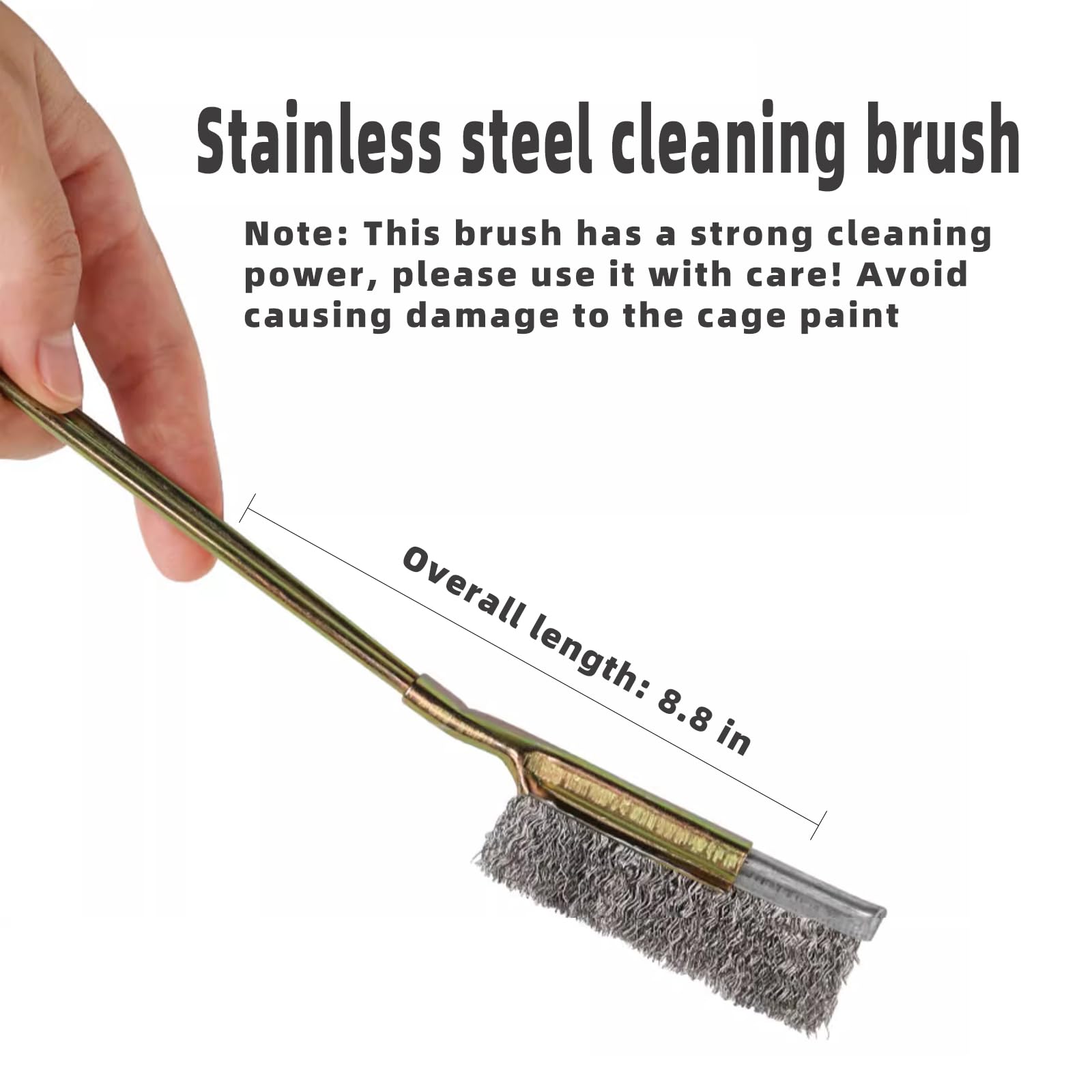 SQUSIMEI multi-functional-brush cleans cage poles and posts for a spotless enclosure.