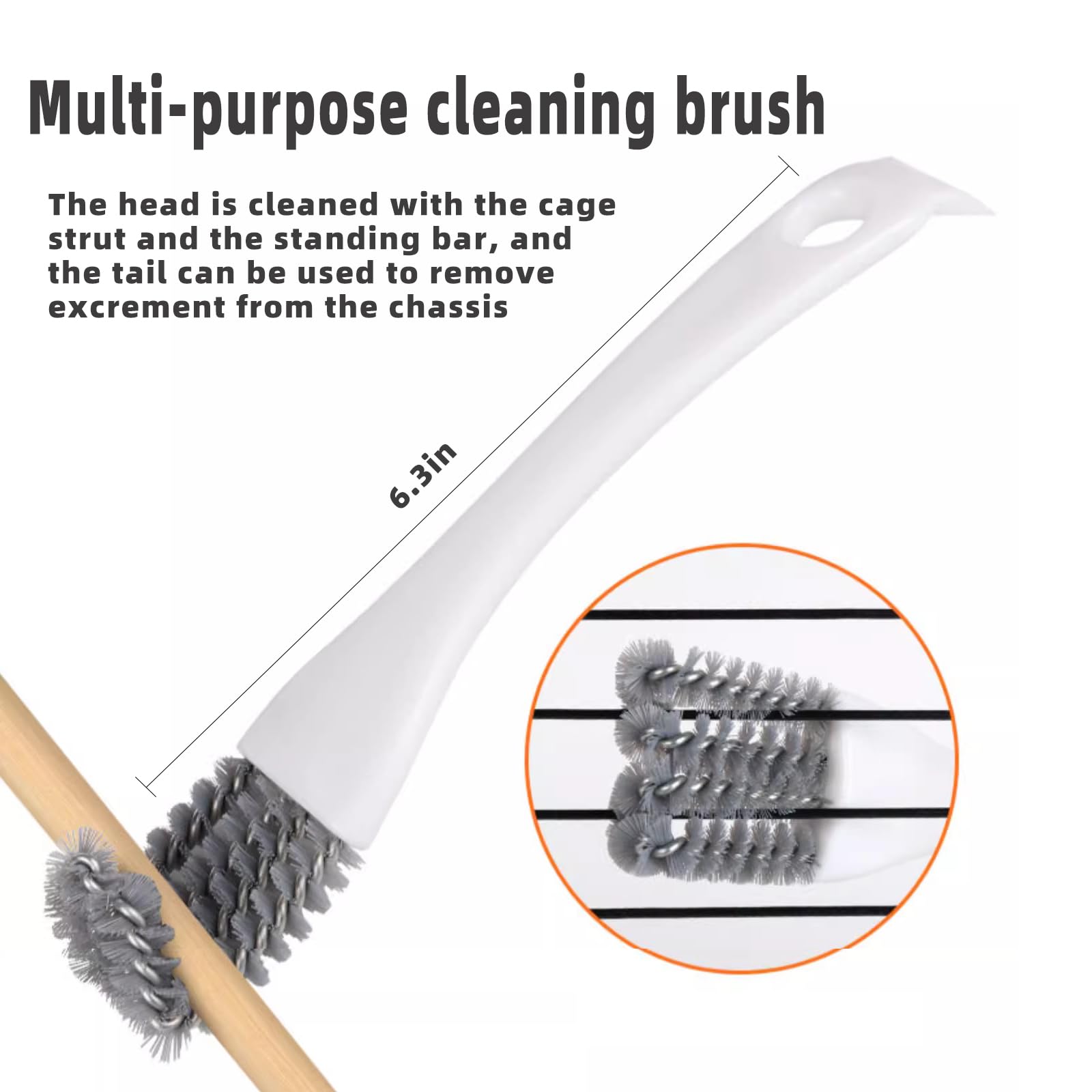 SQUSIMEI small-broom enables quick debris sweep during cage maintenance.