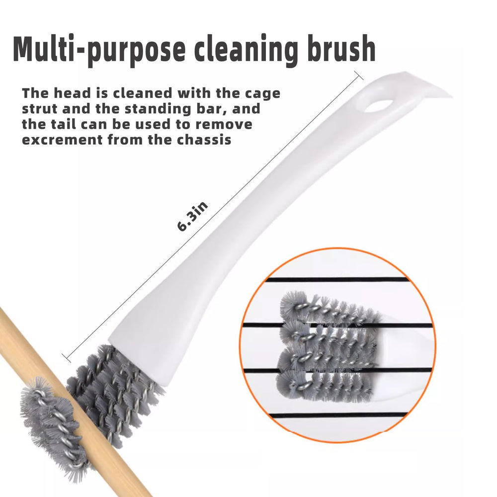 SQUSIMEI small-broom enables quick debris sweep during cage maintenance.