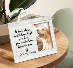 SRADMO memorial frame dog side view highlighting timeless design for any décor.