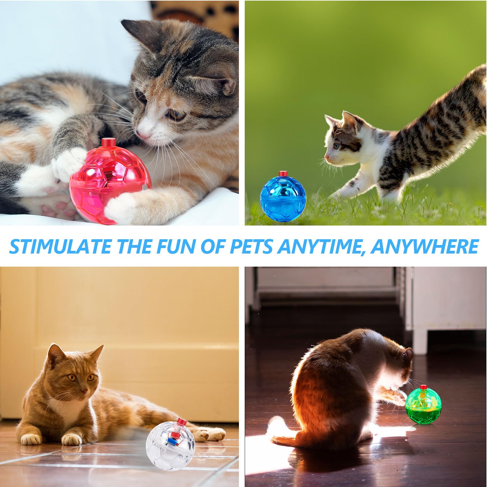 Sratte six-pack vibrant pet balls for chase and fetch.