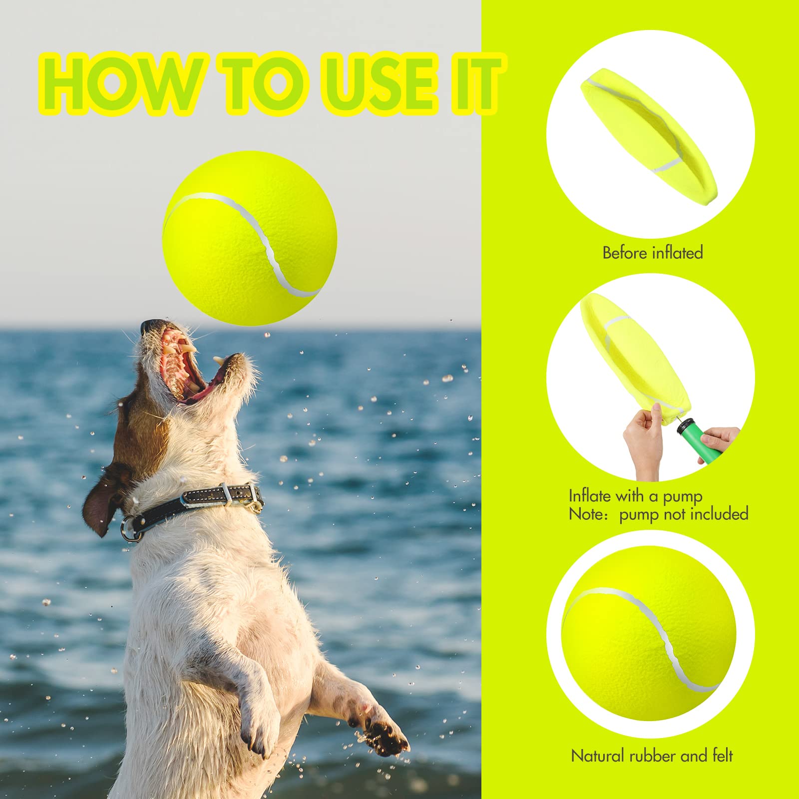 Sratte bright fluorescent ball, high visibility for quick fetch and engaging sessions