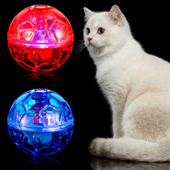 Sratte cat ball package content shows two motion-activated glow toys for indoor play.