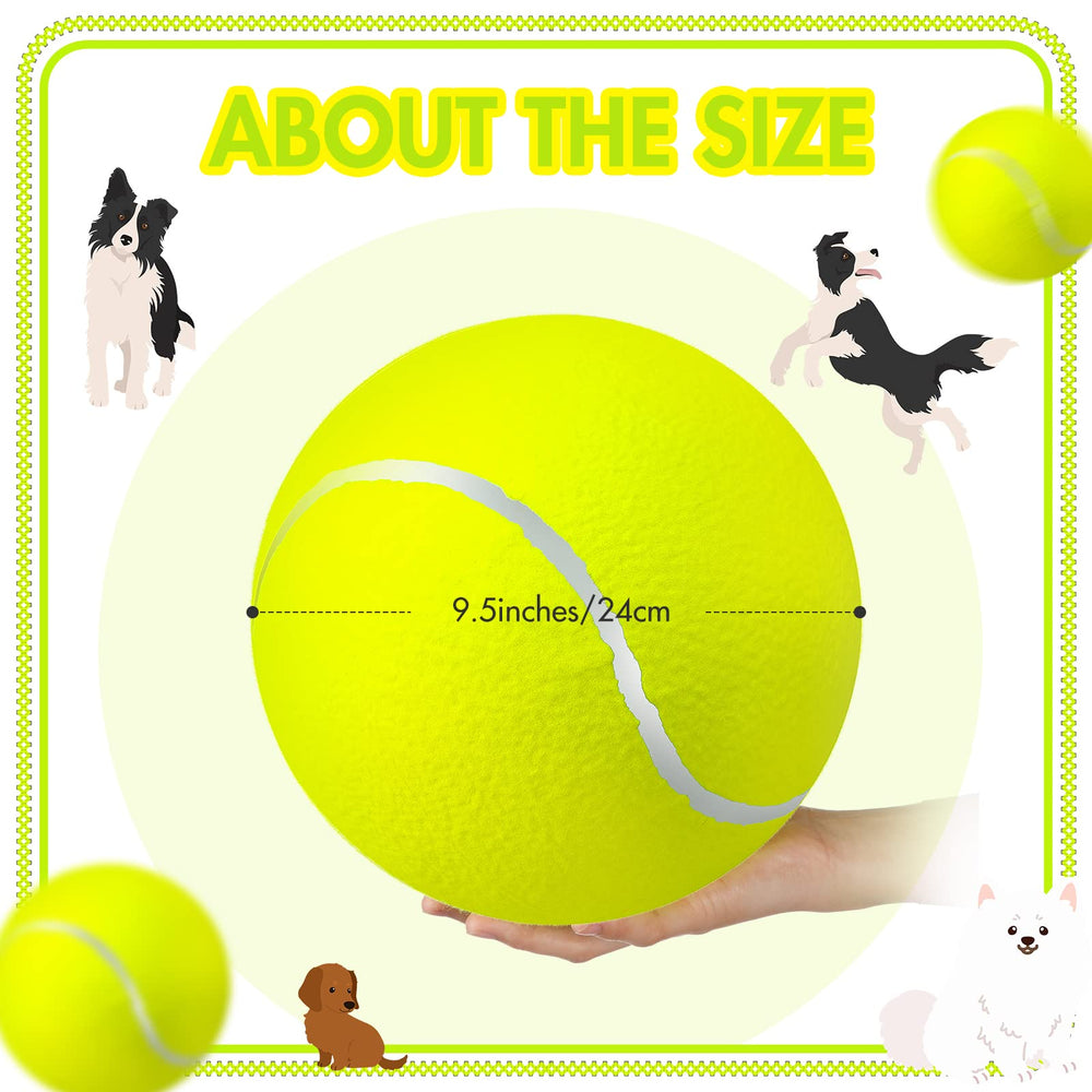 Sratte inflatable dog ball yellow 9.5in, easy to inflate and floats in water