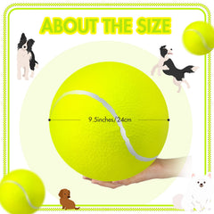Sratte inflatable dog ball yellow 9.5in, easy to inflate and floats in water