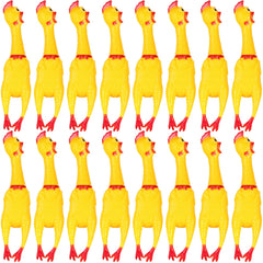 Sratte screaming chicken toy 16-pack, 15-inch yellow for stress relief and fun.