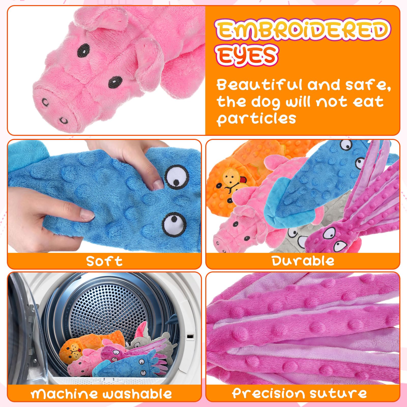 Sratte pig squeaky plush toy ideal for interactive games and chew time.