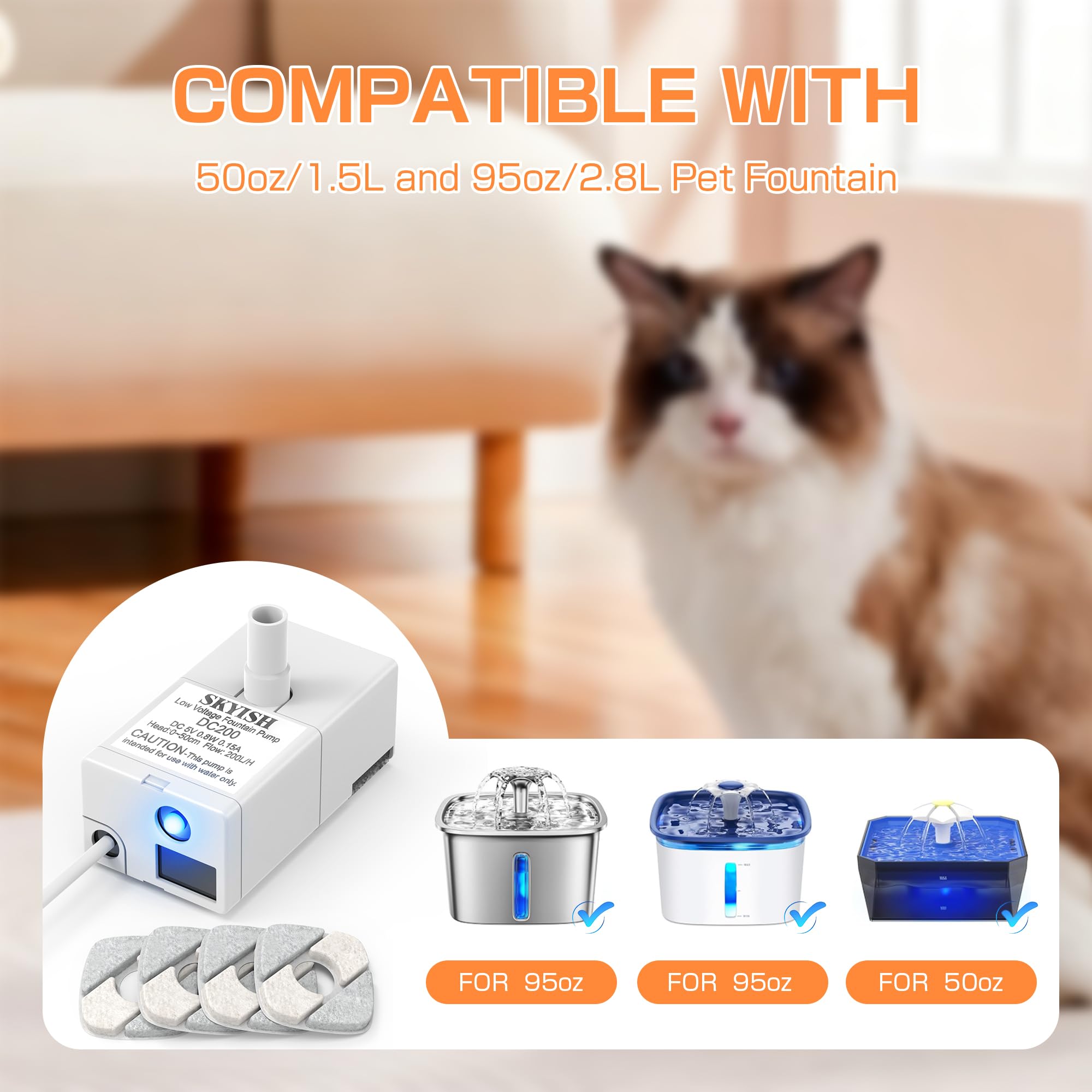 Srnona compatibility with Veken 50oz and 95oz fountains for simple upgrades.