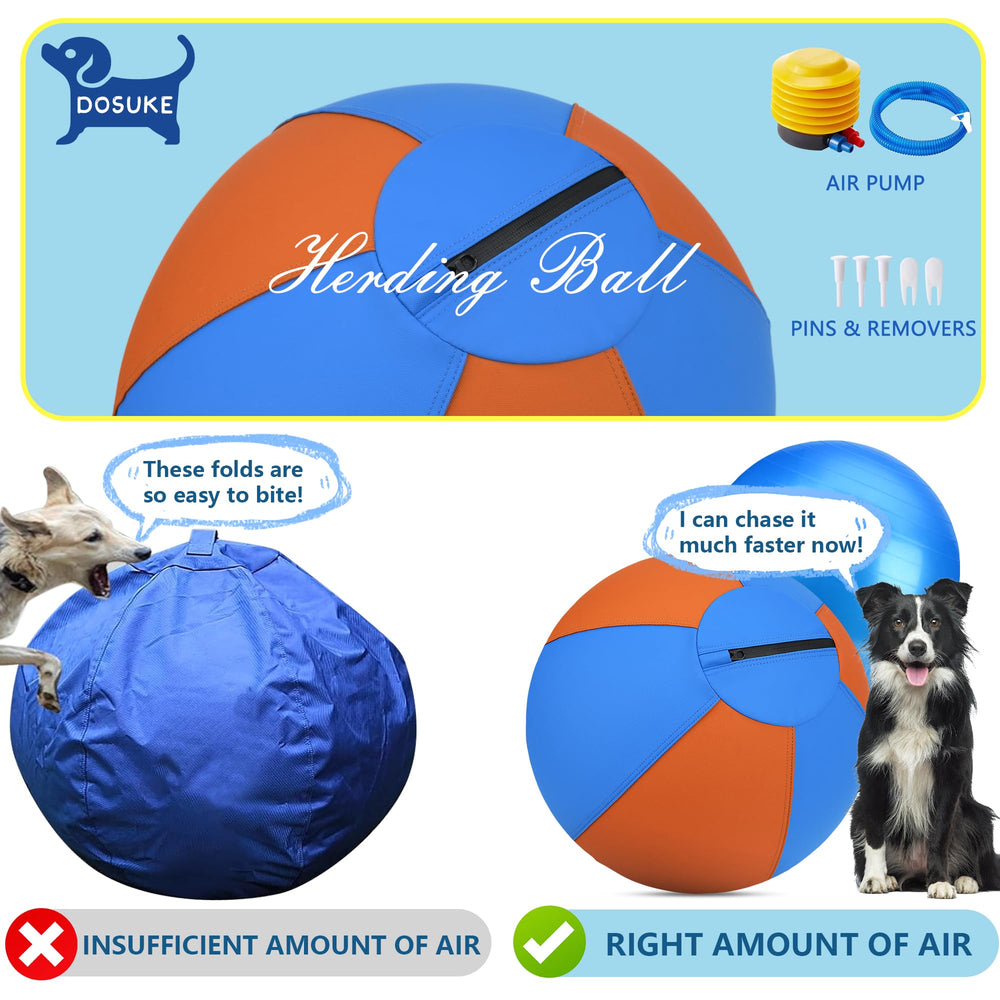 Srotek Herding Ball 18in close-fit handle reduces chewing risk during fetch