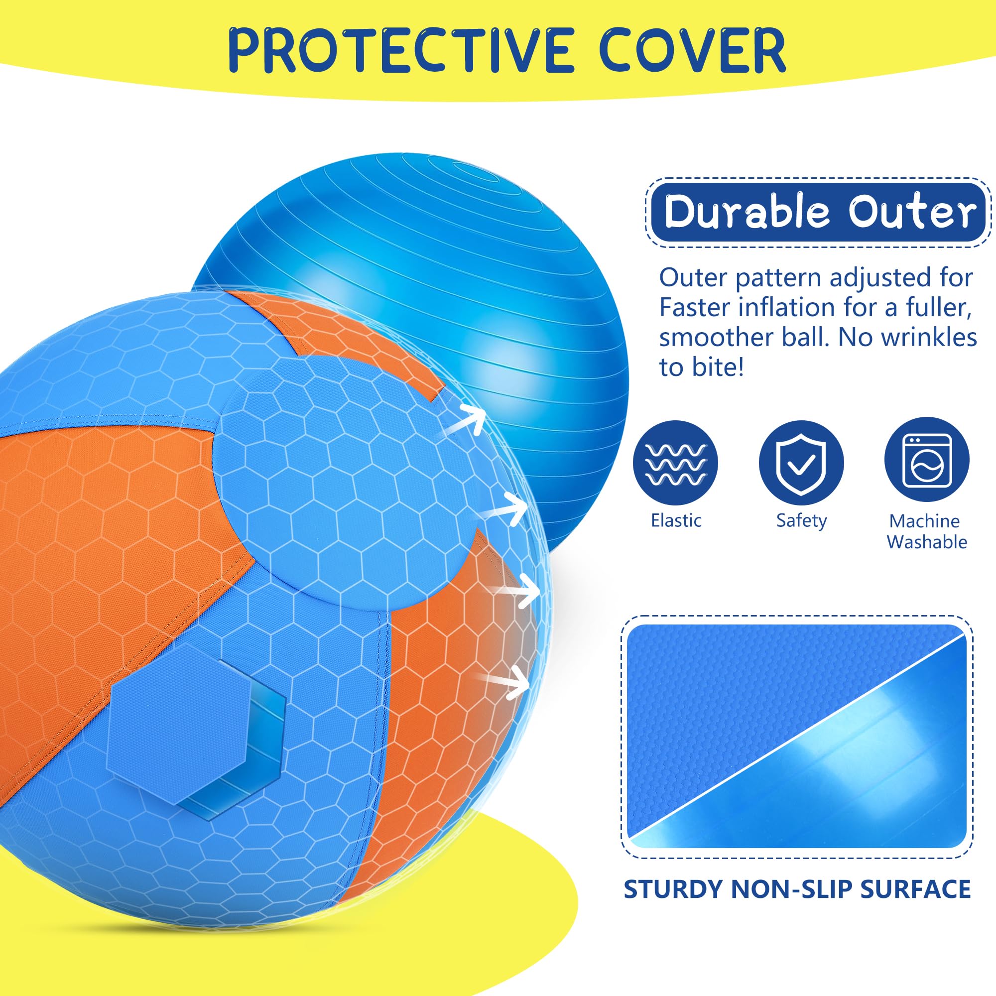Srotek Herding Ball 18in in use in backyard for interactive play and training