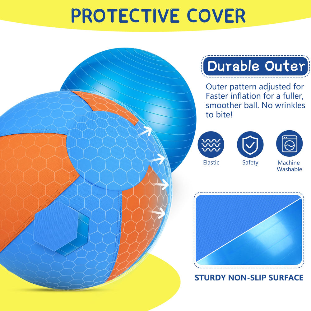 Srotek Herding Ball 18in in use in backyard for interactive play and training