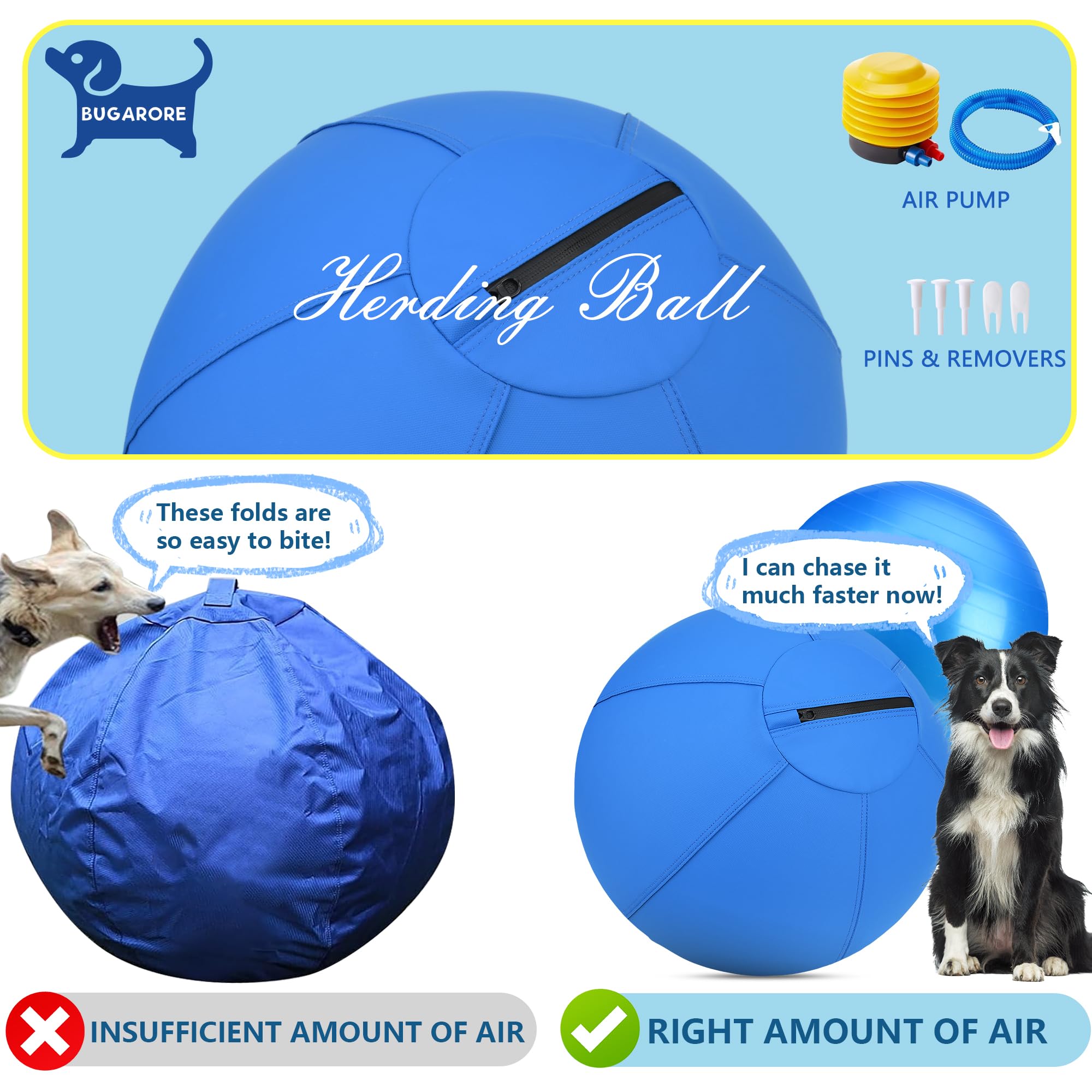 Srotek Herding Ball anti-burst PVC bladder provides reliable daily exercise.