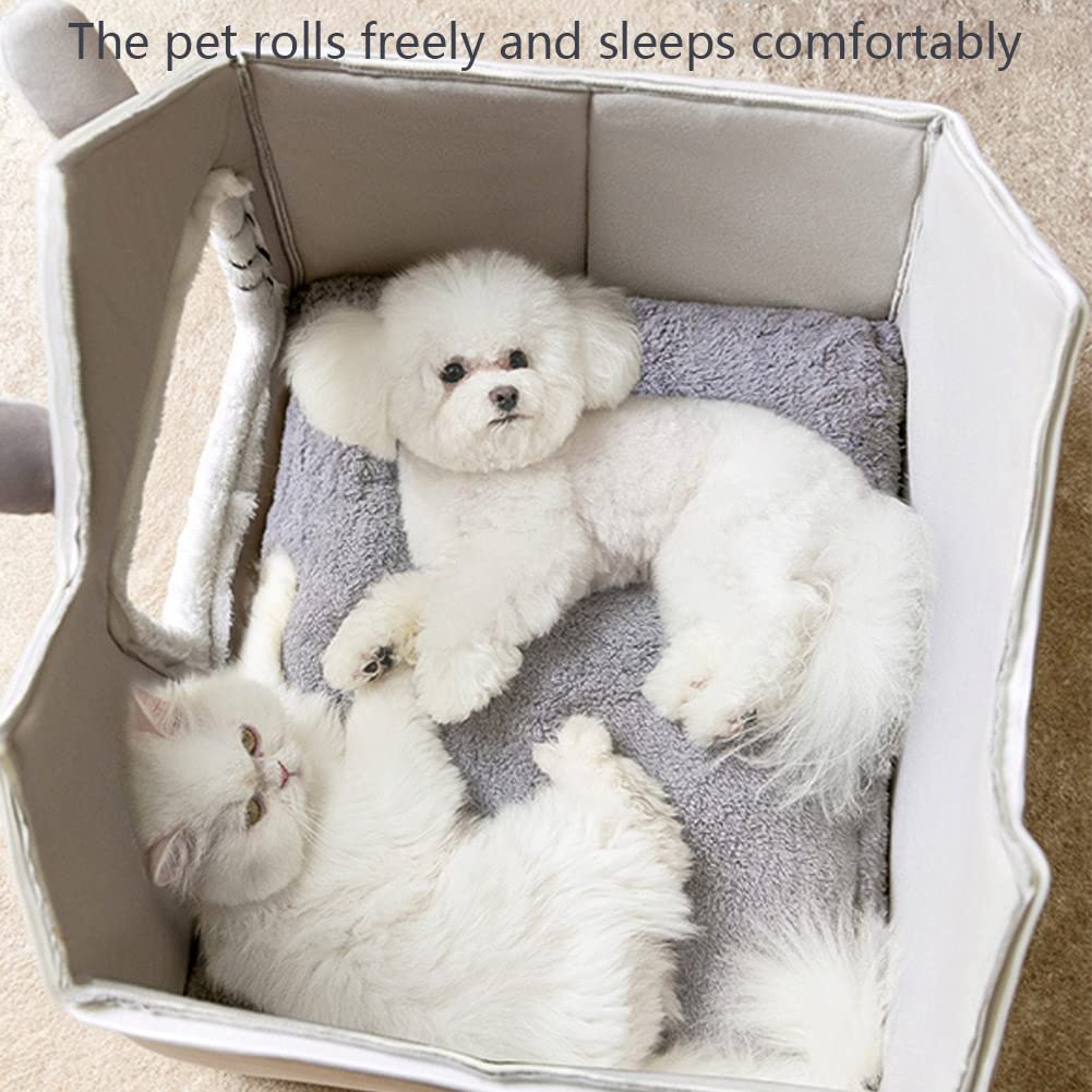 Srutirbo luxury double roof dog house memory sponge interior supports pets comfortably.